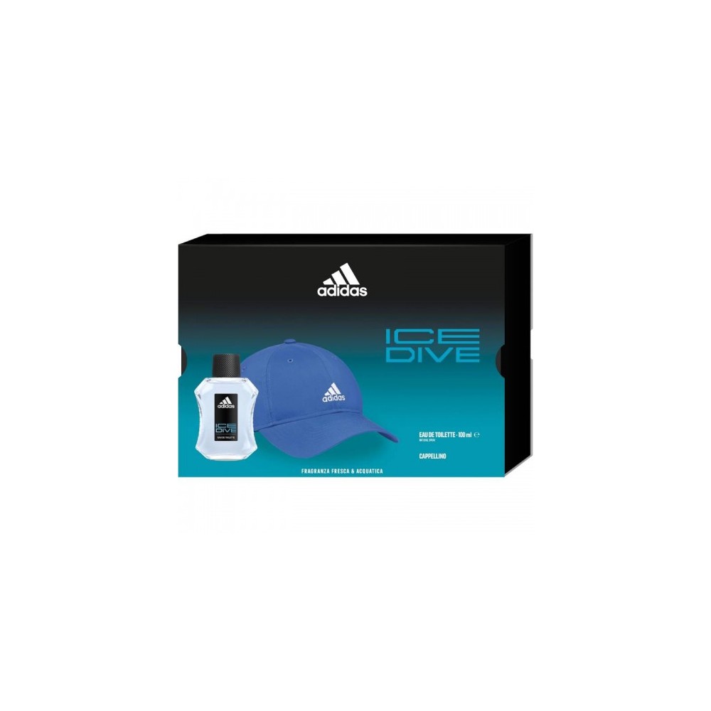Adidas Cofanetto Ice Dive Eau De Toilette Uomo 100 Ml + Cappellino 