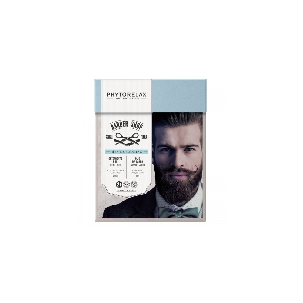 Phytorelax Cofanetto Barber Shop Detergente Viso 200 Ml + Olio Barba 30 Ml 