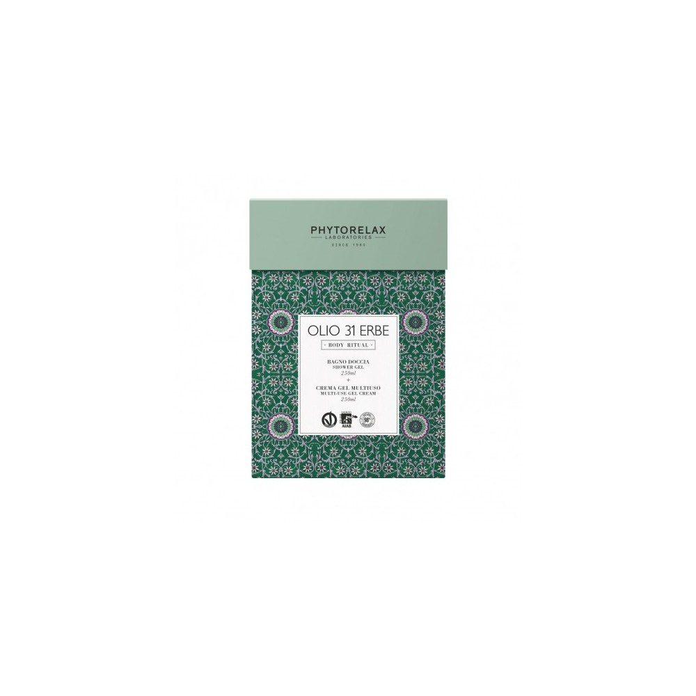 Phytorelax Cofanetto Body Ritual Olio 31 Erbe Bagno Doccia 250 Ml + Crema Gel Multiuso 250 Ml 