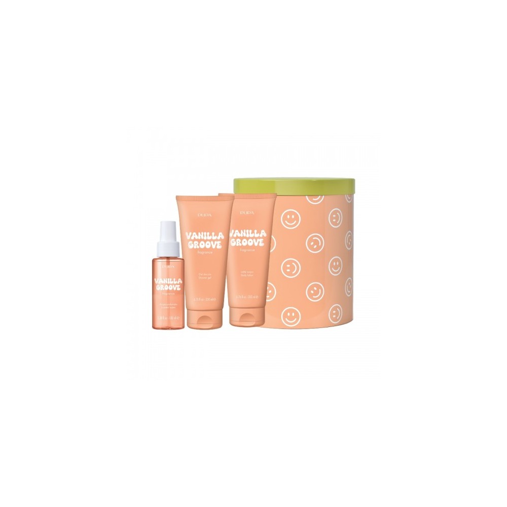 Pupa Happy Box Kit 4 Gel Doccia 200 Ml + Latte Corpo 200 Ml + Acqua Profumata 100 Ml N.006 Vanilla Groove 