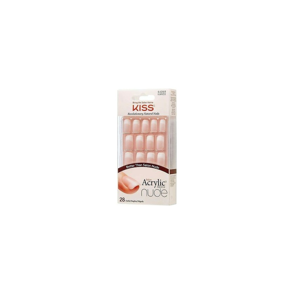 Kiss Salon Acrylic Nude French Nails 28 Unghie Artificiali Kan03C 