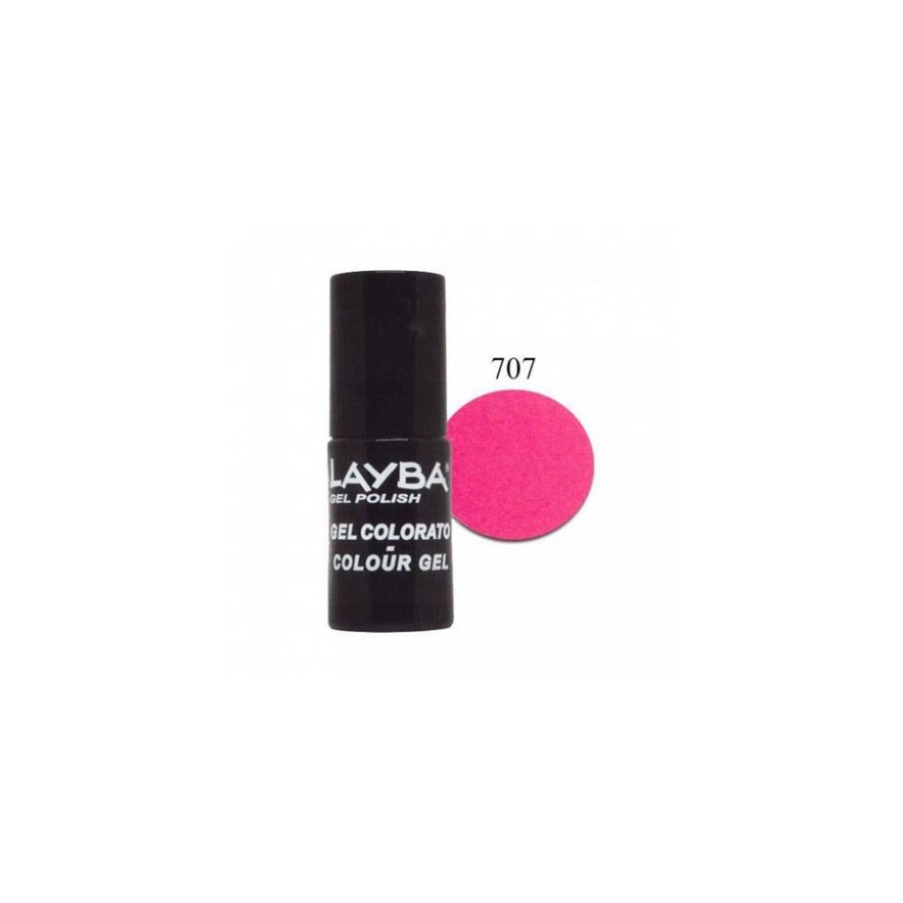 Layla Layba Gel Polish Smalto Semipermanente N. 707 Pink Fluo 