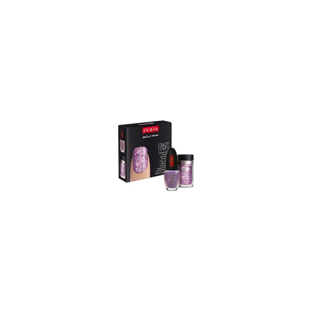 Pupa Crazy Lurex Nail Art Kit 02 Pink Lurex Kit Smalto 