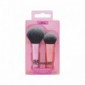 Real Techniques Mini Brush Duo 2 Mini Pennelli Per Fondotinta E Blush