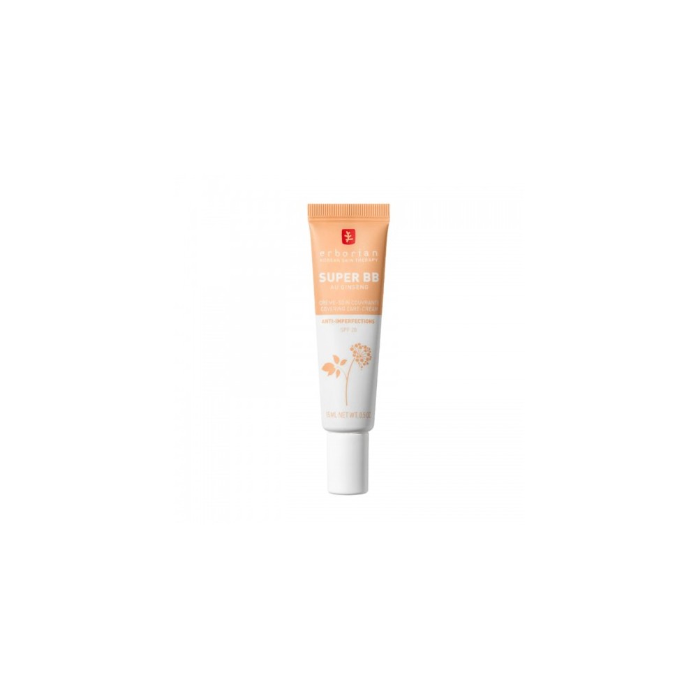 Erborian Super Bb Con Ginseng Crema Viso Coreana Anti-Imperfezioni Dore 15 Ml 