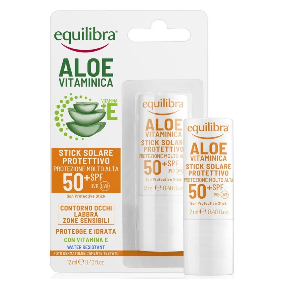 Equilibra Aloe Vitaminica Stick Solare Protettivo SPF50+ 12 ml 