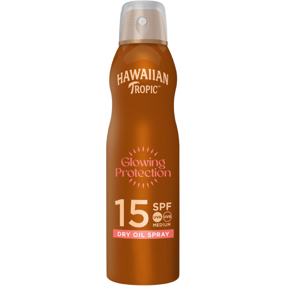 Hawaiian Tropic Glowing Protection Dry Oil Spray Olio Secco SPF15 177 ml 