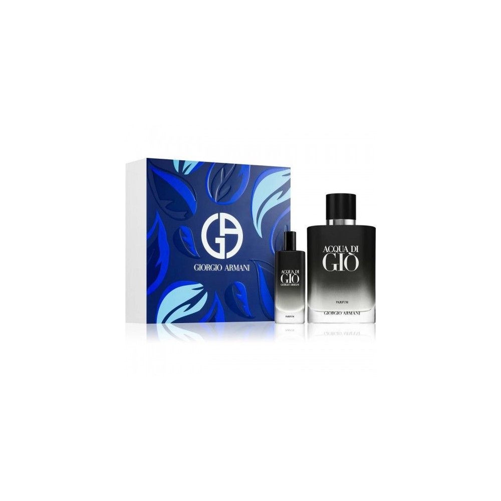 Armani Cofanetto Acqua Di Giò Parfum Parfum Uomo Ricaricabile 100 Ml + Travel Size 15 Ml 