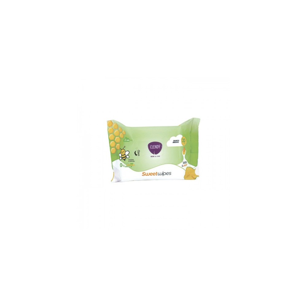 Clendy Sweet Wipes Lette & Miele 20 Salviettine Imbevute 