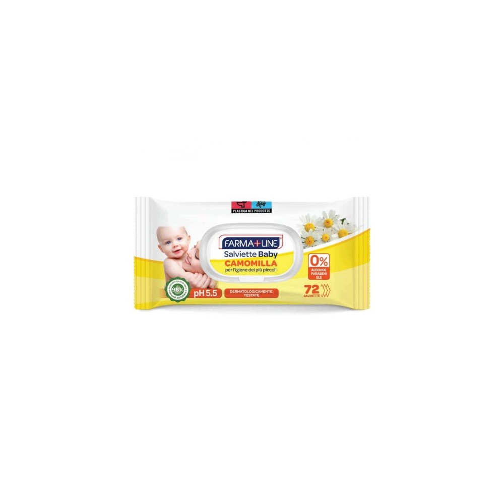 Farmaline Baby Camomilla 72 Salviette Per L'Infanzia 
