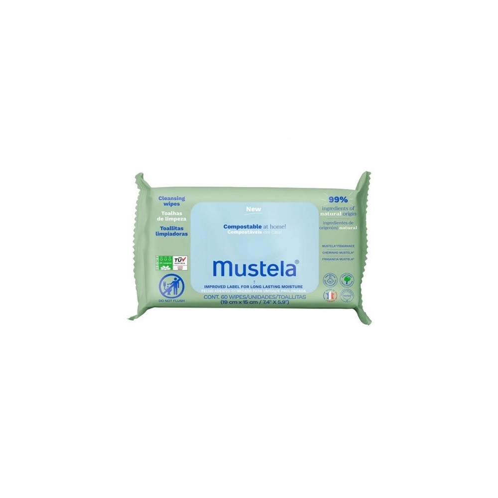 Mustela Salviette Compostabili All'Acqua Profumate 60 Salviettine 