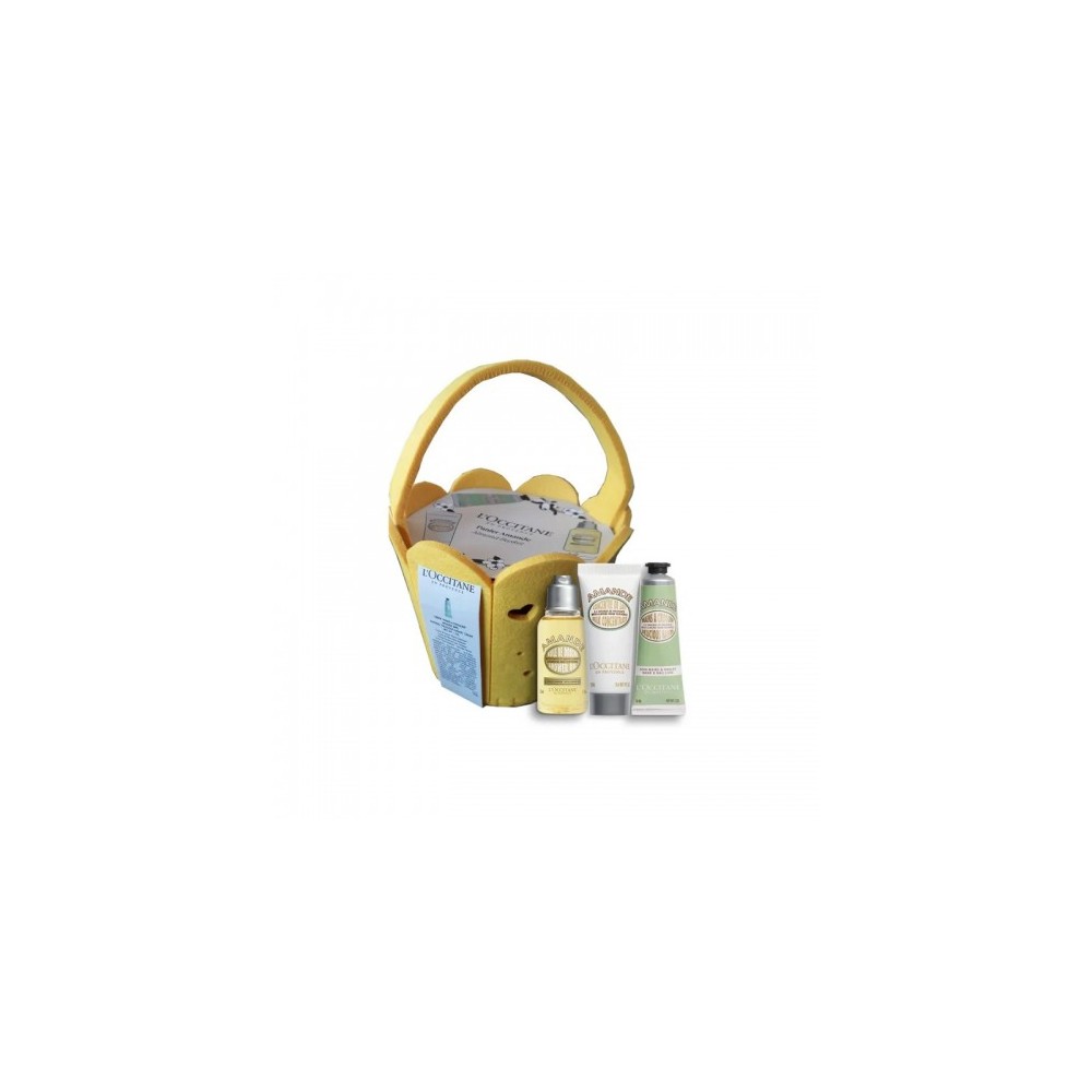 L'Occitane Cofanetto Amande Basket Crema Mani 30ml + Olio Doccia 35ml + Crema Corpo 20ml 