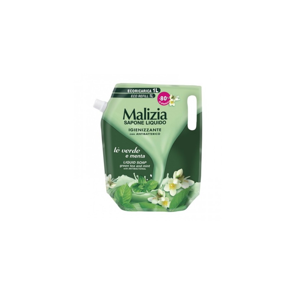 Malizia Tè Verde E Menta Ecoricarica Sapone Igienizzante 1 L 