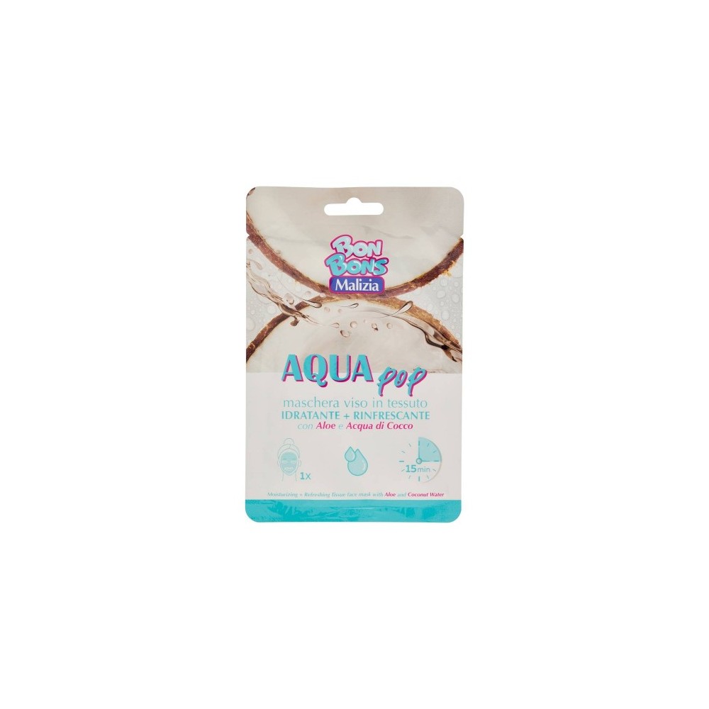 Malizia Bon Bons Aqua Pop Maschera Viso Rinfrescante In Tessuto 