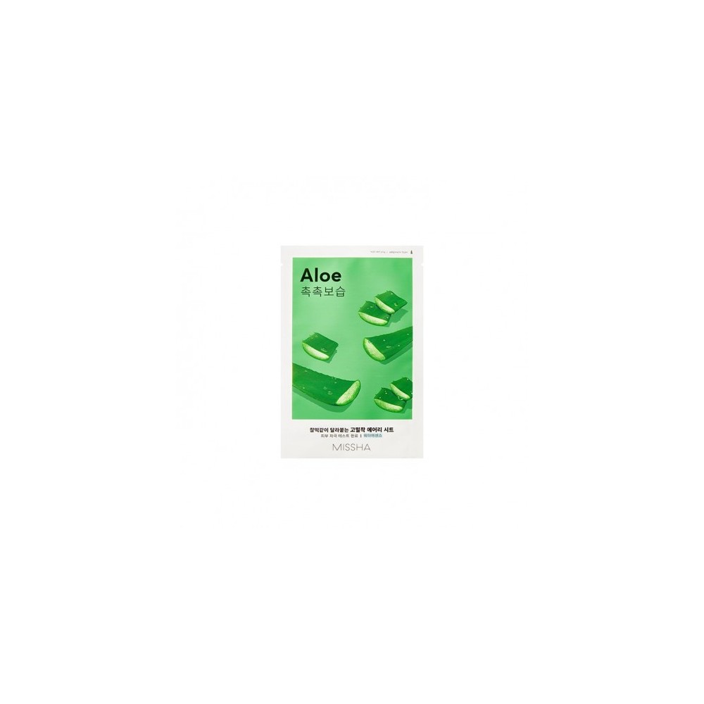 Missha Airy Fit Sheet Mask Aloe Maschera Viso Coreana Illuminante E Nutriente 
