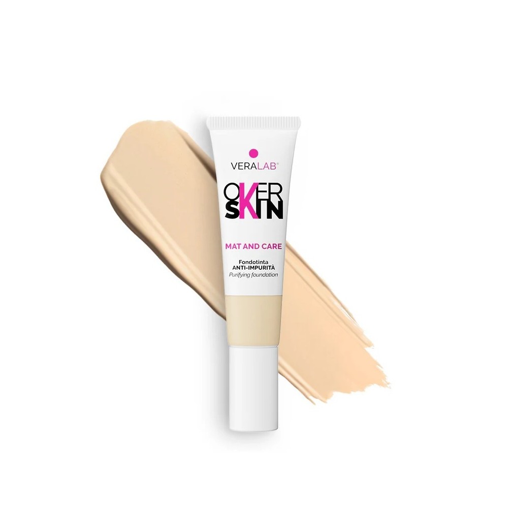Veralab Overskin Mat And Care Fondotinta Anti-Impurità - 03 Vanilla 