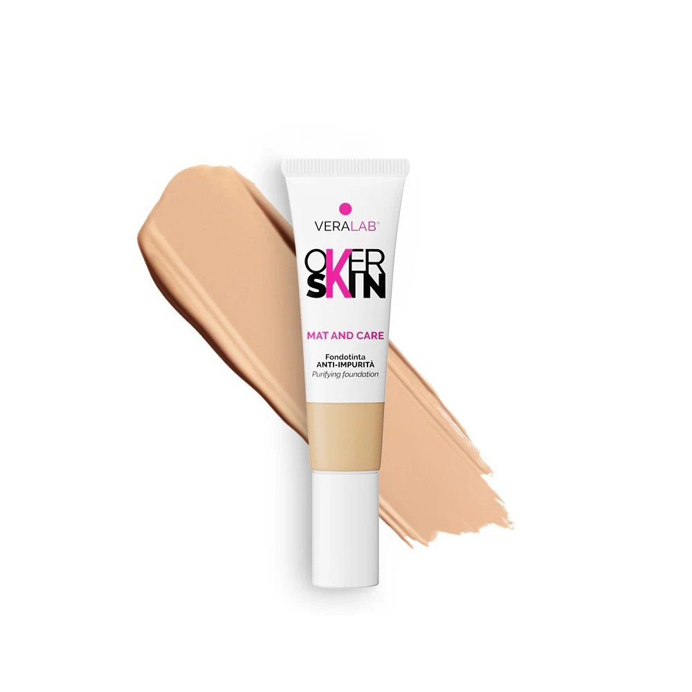 Veralab Overskin Mat And Care Fondotinta Anti-Impurità - 5.5 Caramel 