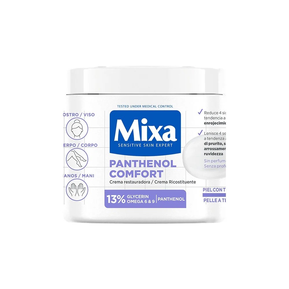 Mixa Panthenol Comfort Crema Ricostituente Viso Corpo Mani 400 ml 