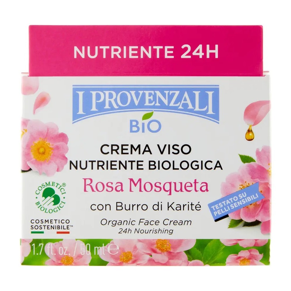 I Provenzali Rosa Mosqueta Crema Viso Nutriente Biologica 50 ml 