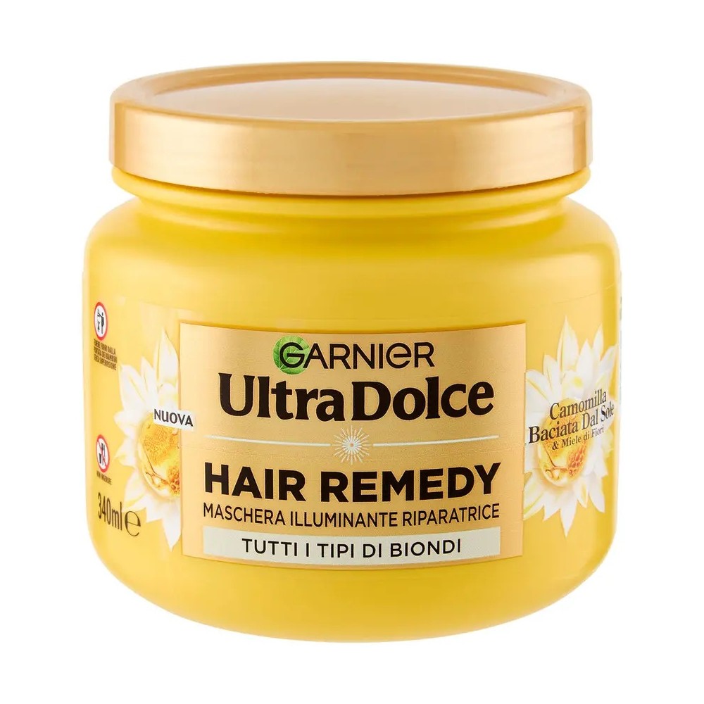 Garnier Ultra Dolce Hair Remedy Maschera Illuminante Riparatrice Camomilla e Miele 340 ml 