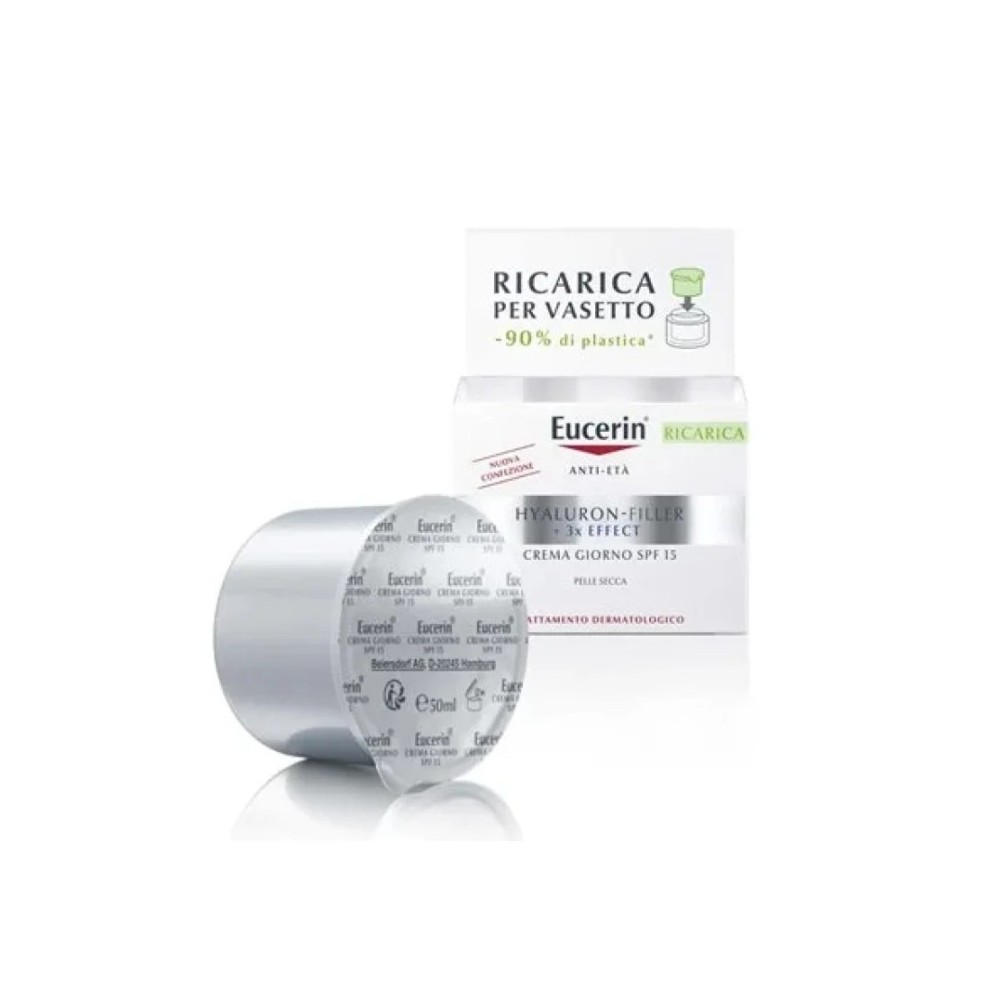 Eucerin Hyaluron-Filler +3x Effect Crema Giorno SPF15 Pelle Secca - Ricarica 50 ml 