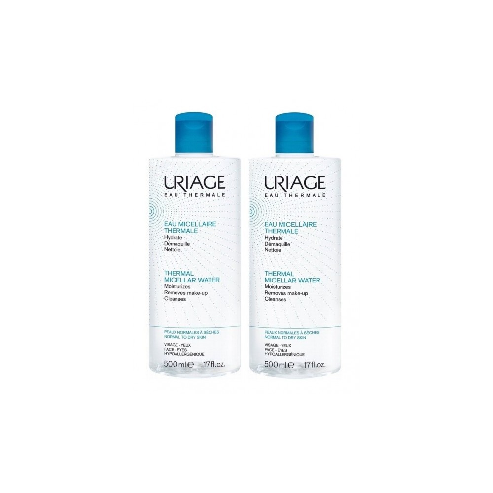 Uriage Eau Micellaire Thermale - Peaux Normales à Sèches 2X500ML 