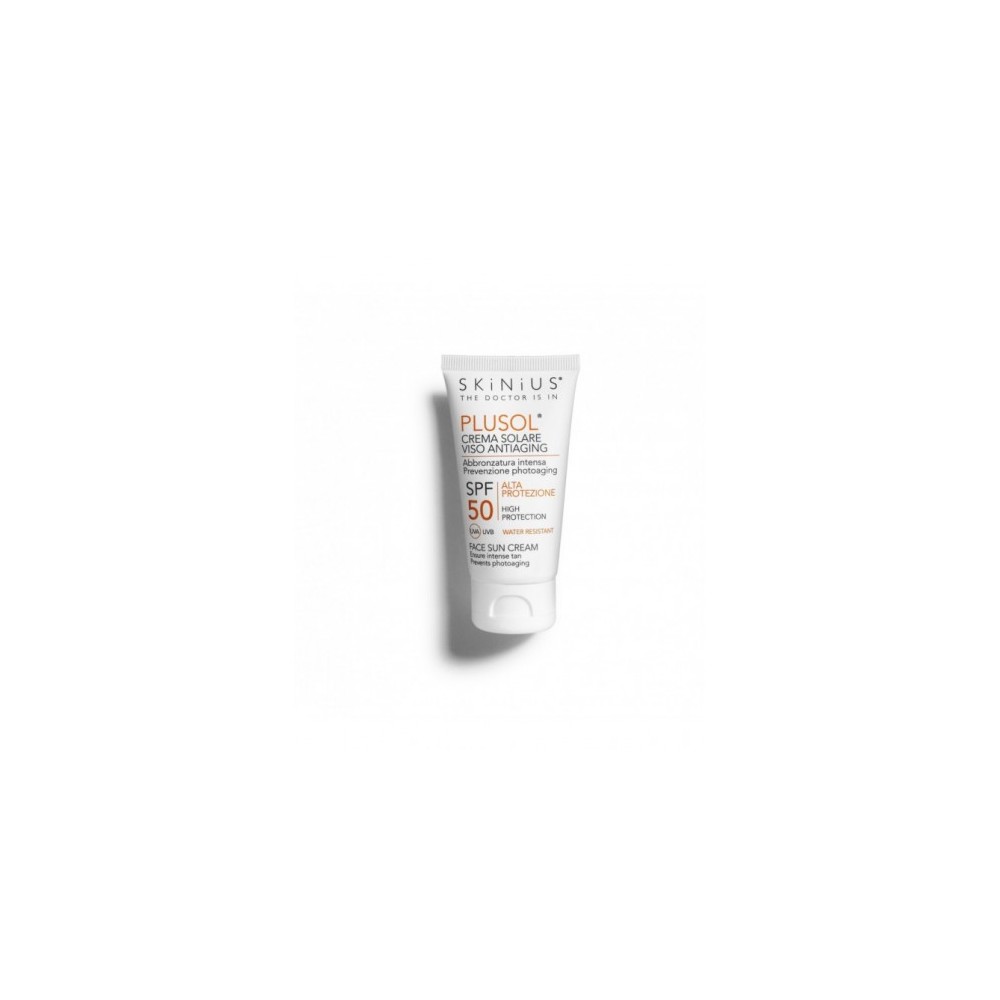 Skinius Crema Solare Viso 50 SPF Anti-Age Plusol Protezione Alta 50 Ml 