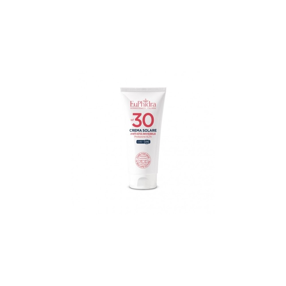 Euphidra Crema Solare Viso 30 SPF Invisibile Anti-Età Protezione Alta 50 Ml 