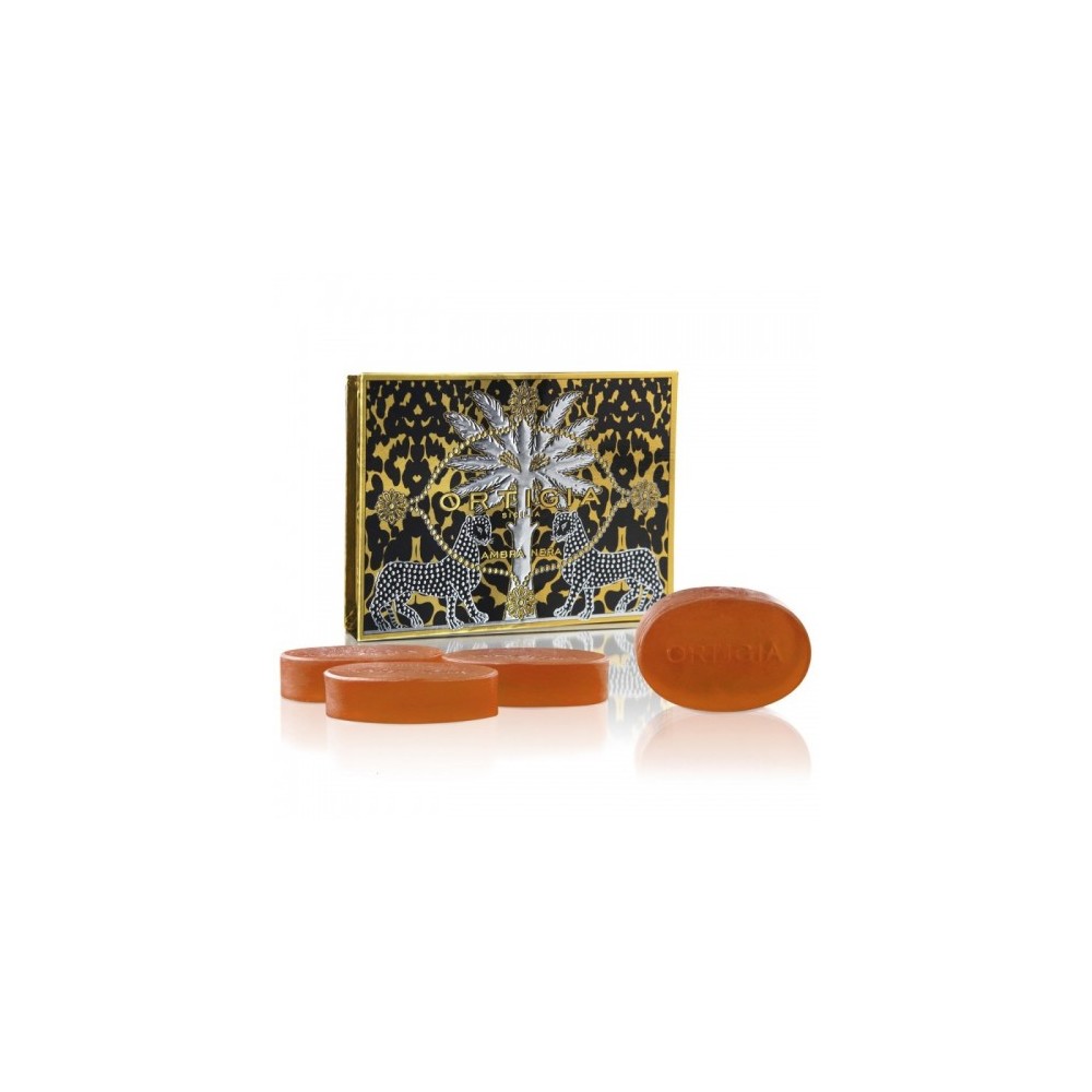 Ortigia Ambra Nera Scatola Nera Con 4 Saponi 40 G 