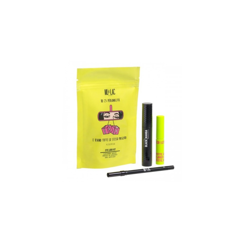 Mulac Ho 23 Personalità Eye Look Kit - Cera Fissante Liquida Sopracciglia + Mascara Allungante Alta Definizione + Matita Occhi N 