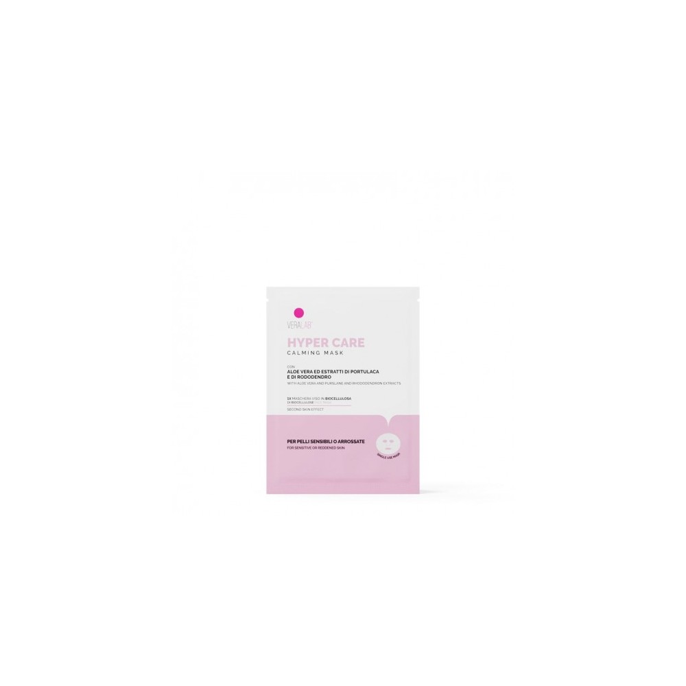 Veralab Hyper Care - Maschera Viso Lenitiva E Idratante In Biocellulosa Per Pelle Irritata 15 Ml 