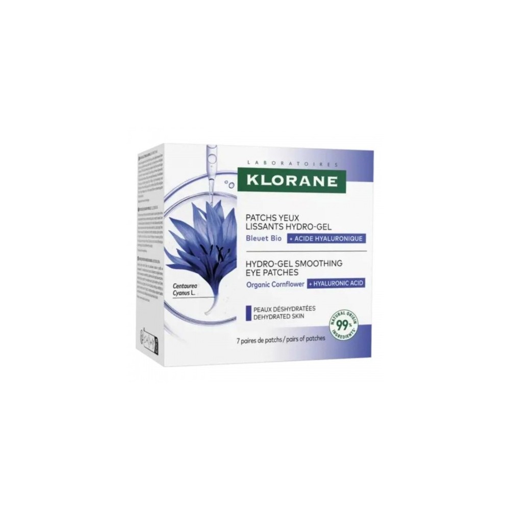 Klorane Patchs Yeux Lissant Hydro-Gel - 7 Paia Di Patche Per Uno Sguardo Riposato E Idratato 