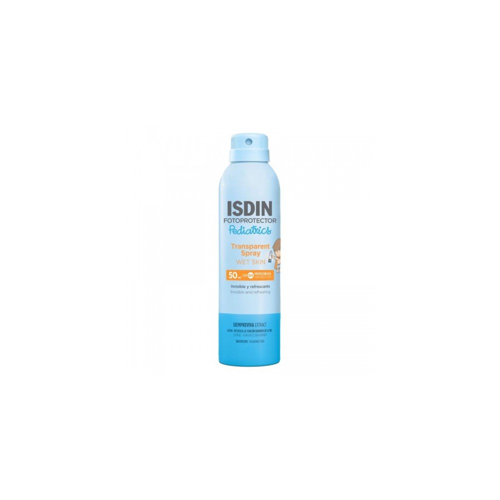 Isdin Fotoprotector Pediatrics Transparent Spray Wet Skin Spf 50 - Protezione Solare Per Bambini 250 Ml 