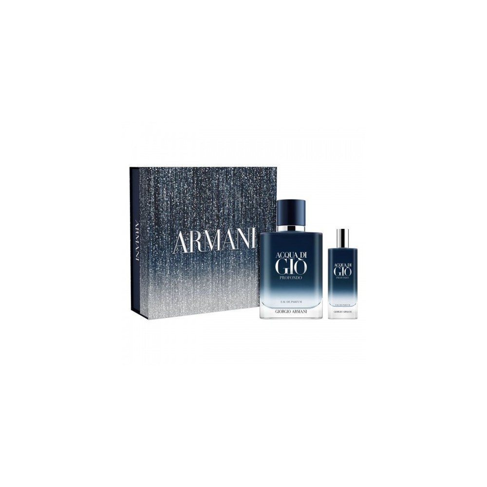 Armani Cofanetto Acqua Di GiÃ Profondo - Eau De Parfum Uomo 100 Ml + Eau De Parfum Uomo 15 Ml 