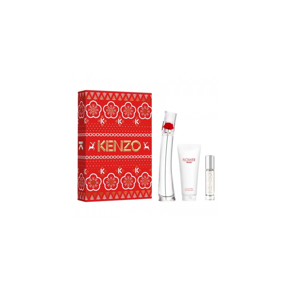 Kenzo Cofanetto Flower - Eau De Parfum 50 Ml + Latte Corpo Profumato 75 Ml + Travel Spray 10 Ml 