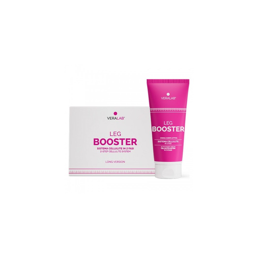 Veralab Leg Booster Long Version - Sistema Cellulite in 2 fasi Con Crema E Guaina Micromassaggiante Corsaro taglia M/L 