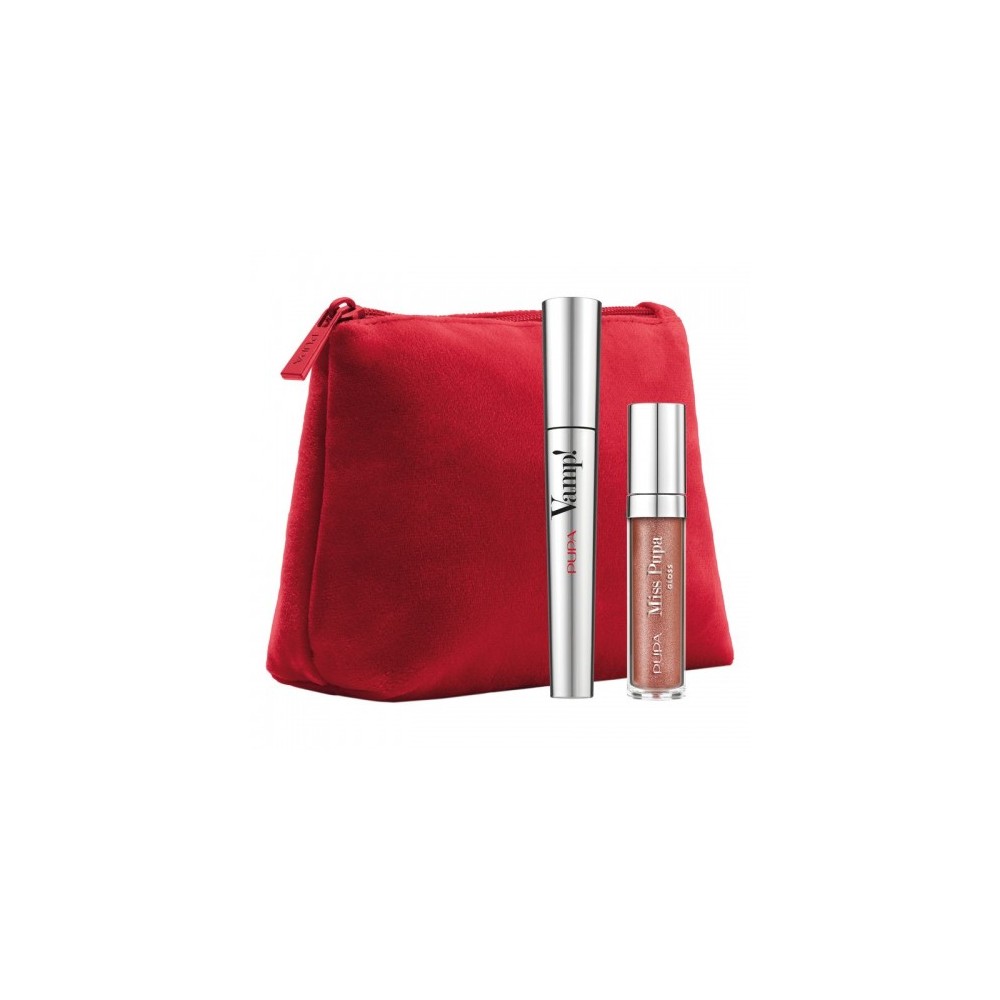 Pupa Kit Mascara & Gloss - Mascara Extra Black N. 100 + Miss Pupa Gloss + Pochette 