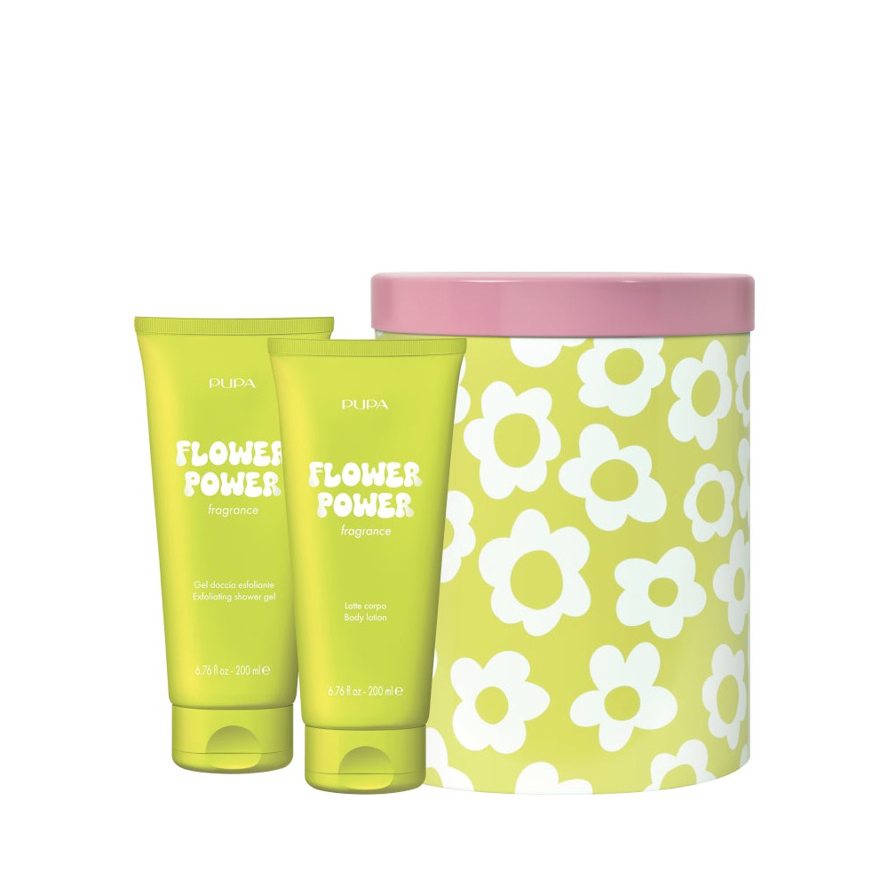 Pupa Kit Happy Box Flower Power - Gel Doccia Esfoliante 200 Ml + Latte Corpo 200 Ml 