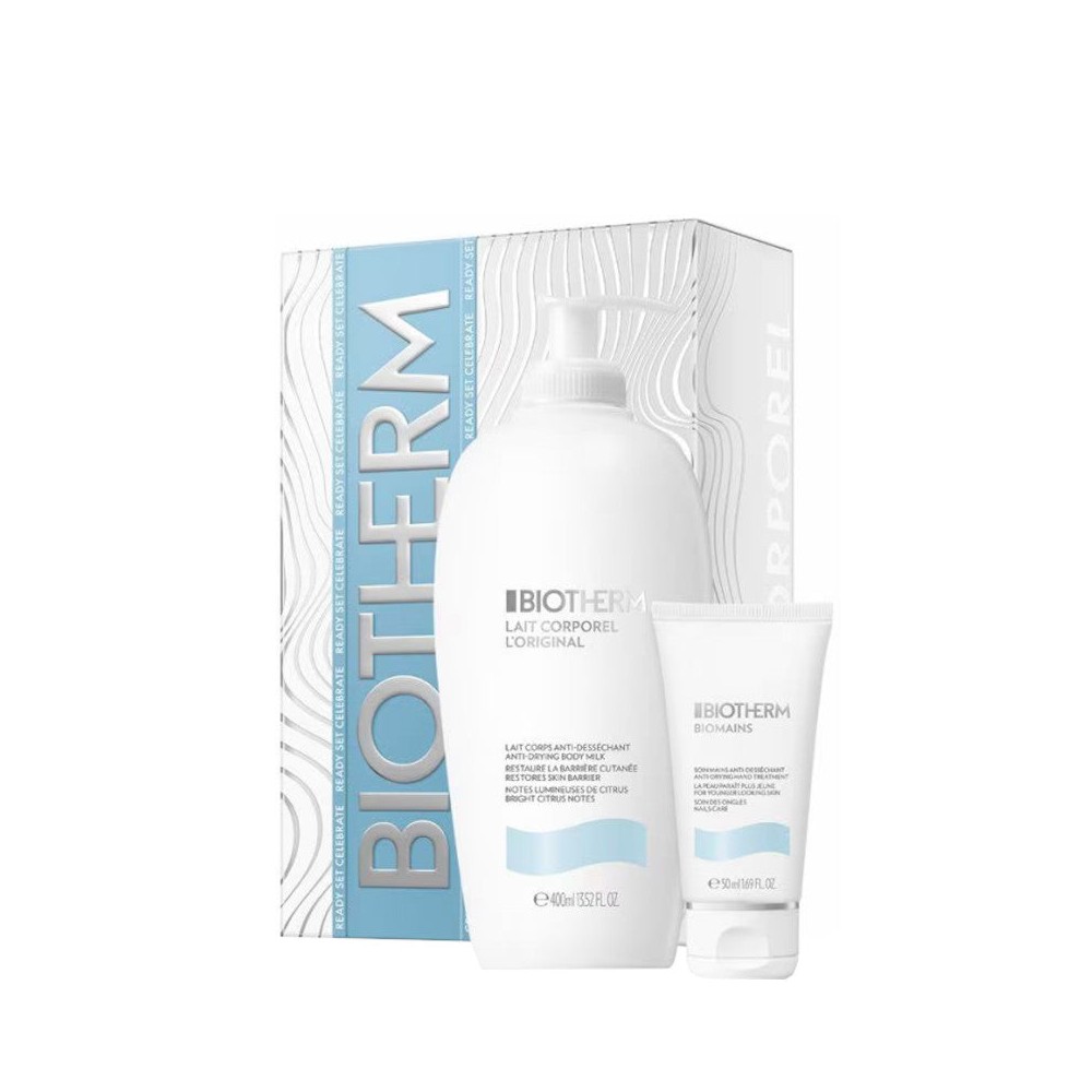 Biotherm Lait Corporel & Biomains - Latte Corpo 400 Ml + Crema Mani 50 Ml 