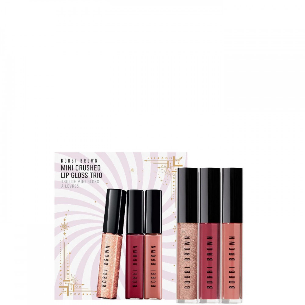 Bobbi Brown Mini Crushed Lip Gloss Trio - Mini Crushed Oil-Infused Slow Jam + In the Buff + Bare Sparkle 