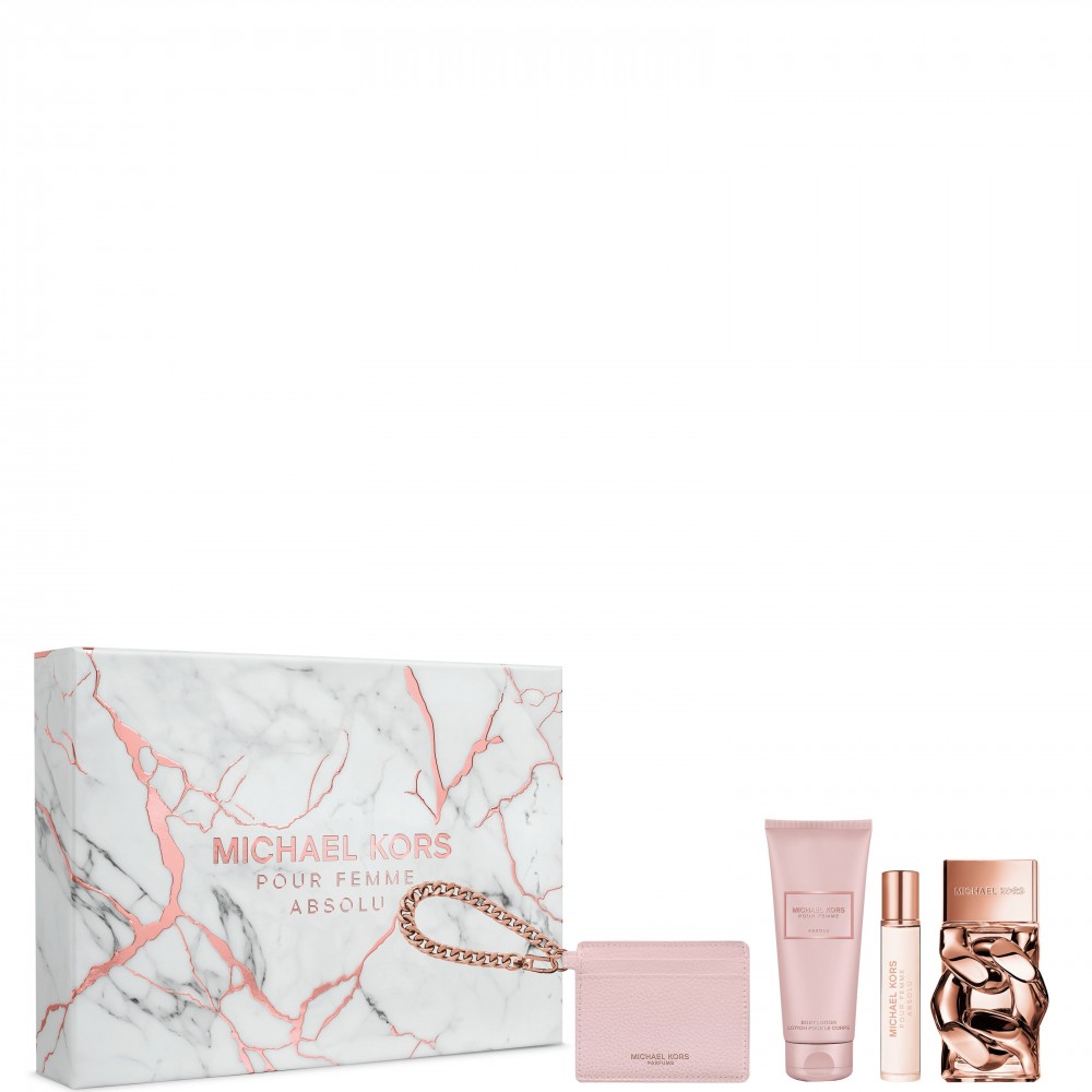 Michael Kors Pour Femme Absolu - Edp 100 Ml + Edp 10 Ml Travel Spray + Body Lotion 100 Ml + Porta Carte 