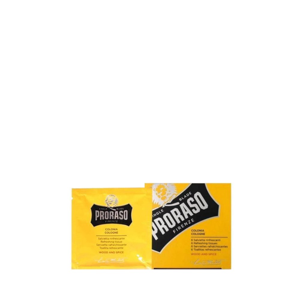 Proraso Wood And Spice - 6 Salviettine Rinfrescanti Profumate 
