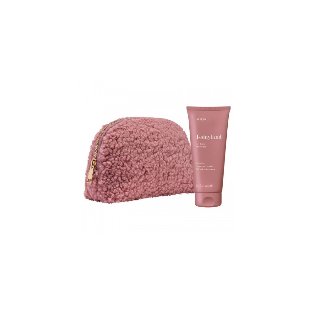 Pupa Teddyland Latte Rosa E Cannella - Gel Doccia 200 Ml + Pochette Small In Tessuto 