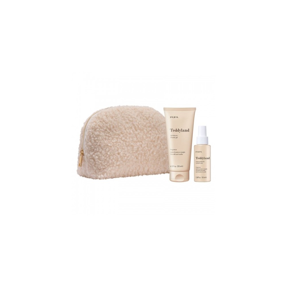 Pupa Teddyland Latte Di Avena E Vaniglia - Gel Doccia 200 Ml + Acqua Profumata 100 Ml + Pochette Big In Tessuto Teddy 