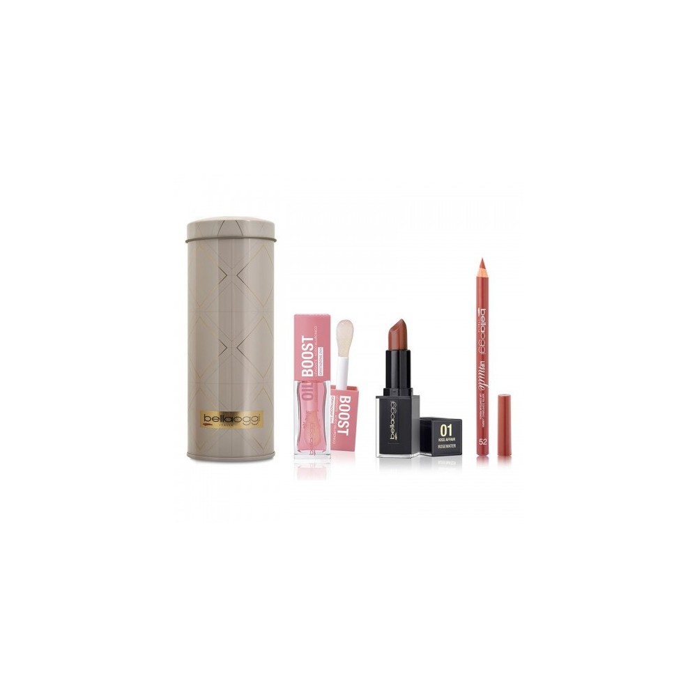 Bellaoggi Lips On Top - Olio Boost + Matita Labbra Lip Nude N. 052 + Rossetto Kiss Affair Creamy N. 01 