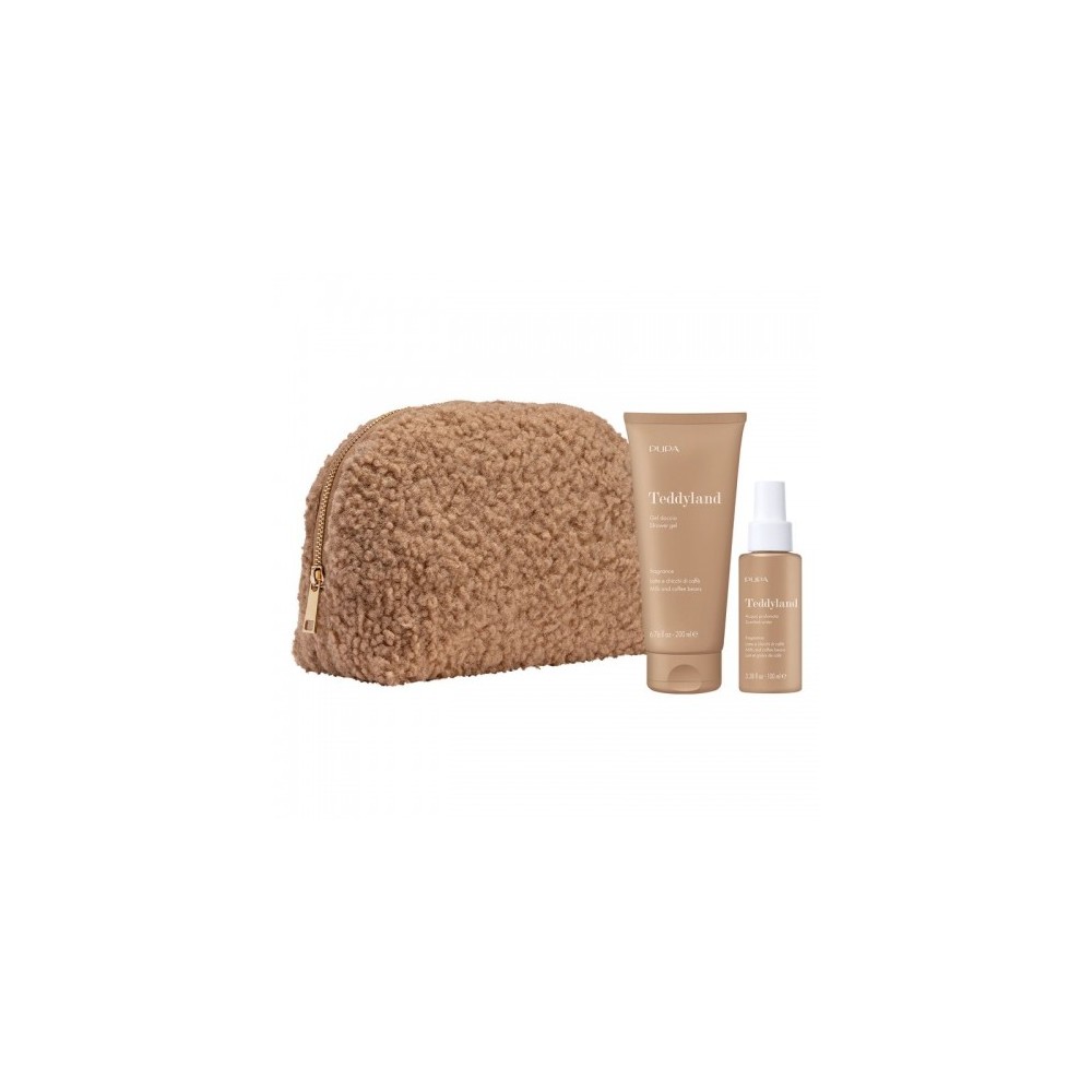 Pupa Teddyland Latte e Chicchi di Caffè - Gel Doccia 200 Ml + Acqua Profumata 100 Ml + Pochette Teddy 