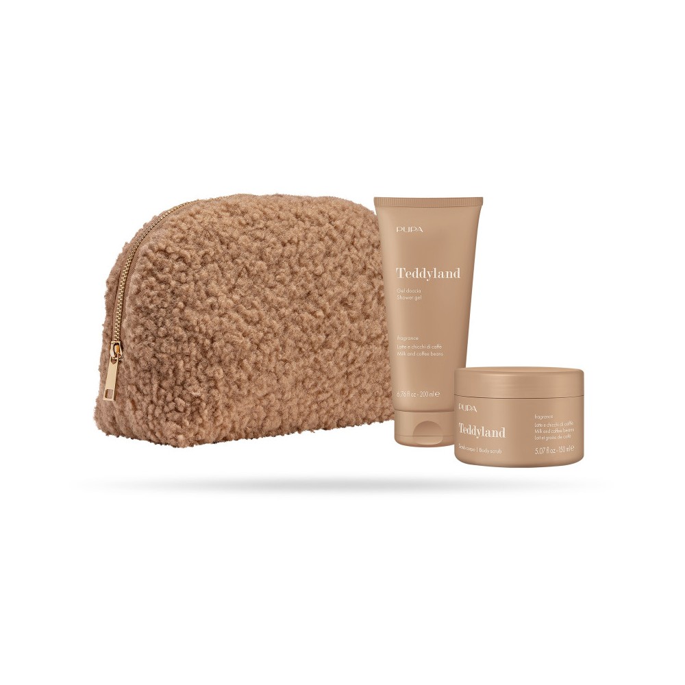 Pupa Teddyland Latte E Chicci Di CaffÃ - Gel doccia 200 ml - Scrub Corpo 150 Ml + Pochette 