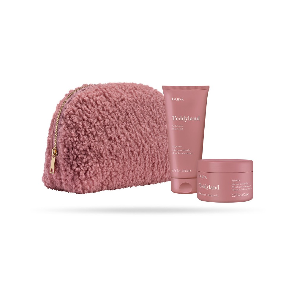 Pupa Teddyland Latte Rosa E Cannella - Gel doccia 200 ml - Scrub Corpo 150 Ml + Pochette 