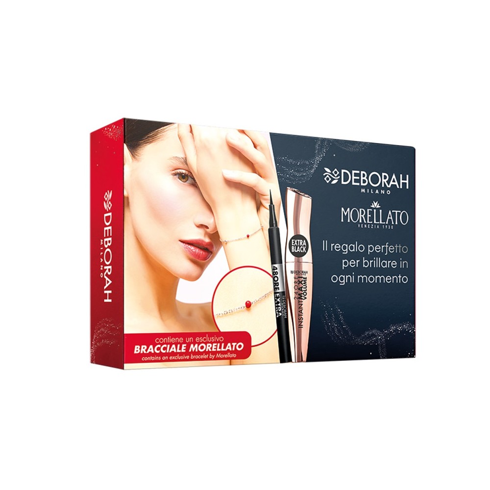 Deborah Mascara Instant Maxi Volume Extra Black + Eyeliner 48 Ore + Bracciale Morellato 