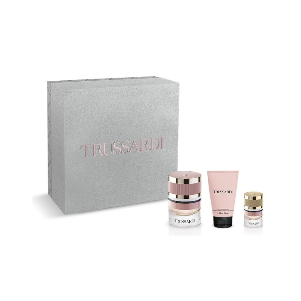 Trussardi Eau De Parfum Donna 30 Ml + Emulsione Corpo 30 Ml + Eau De Parfum Miniatura 7 Ml 